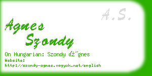 agnes szondy business card